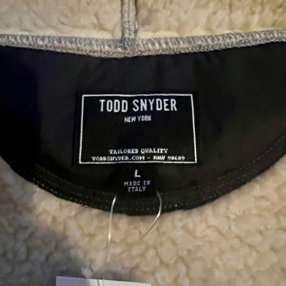 Todd Snyder Grey Heather Sherpa Zip Hoodie - Picture 3 of 4
